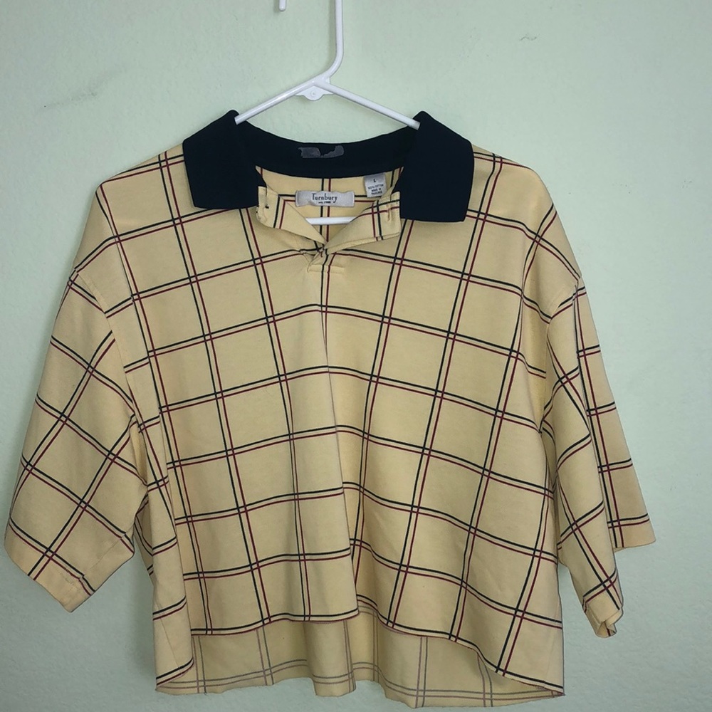 yellow “plaid” almost polo